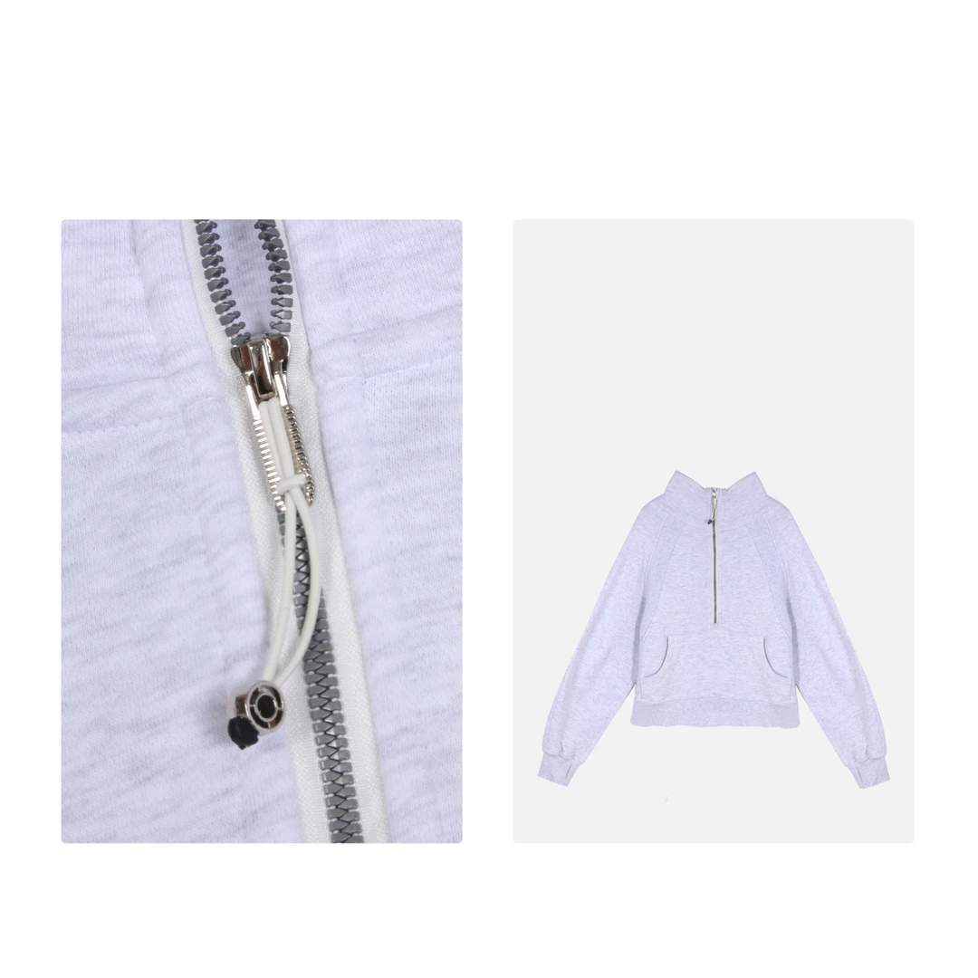 凯特丝蓓630#加绒瑜伽服外套女立领半拉链跑步运动上衣保暖运动服