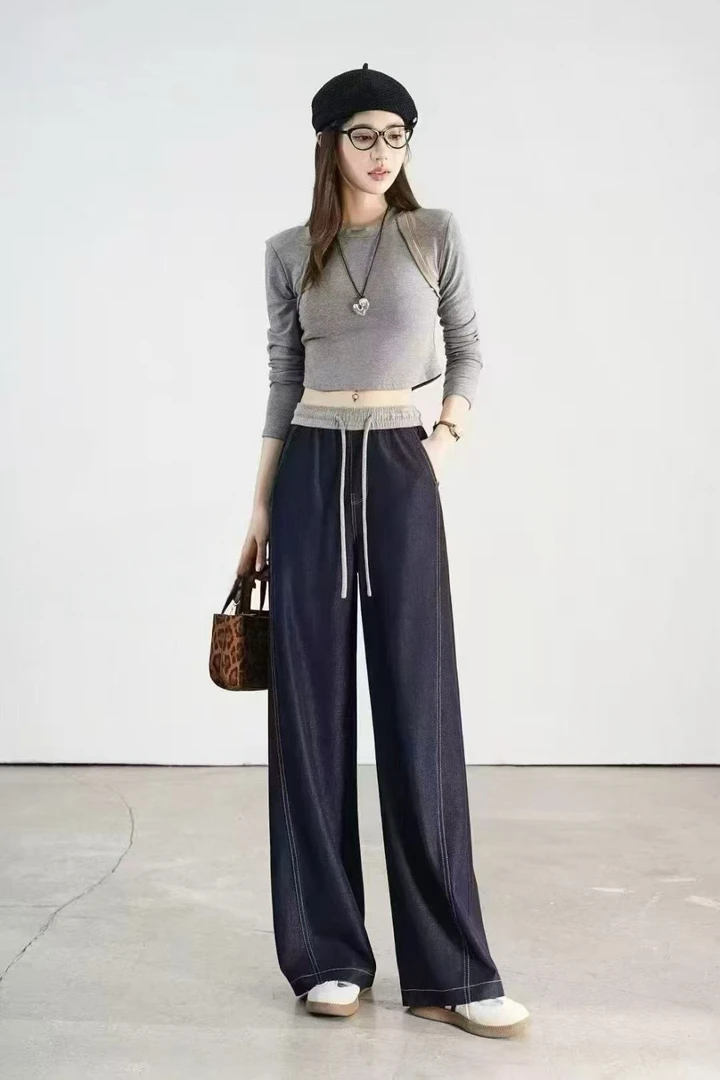 夏季冰感阔腿裤阔腿裤百搭卫裤运动时尚9233