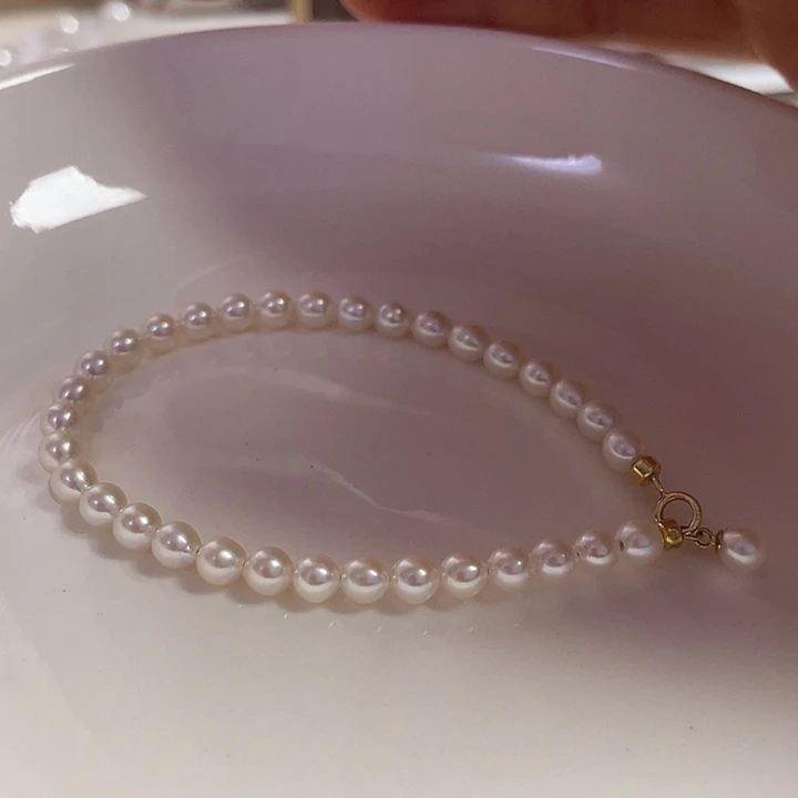 手链淡水珍珠18K金镶嵌