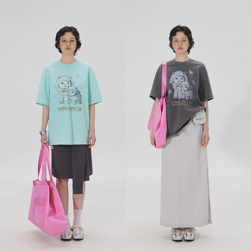 JGGU晶咕黑标【童话小羊】 欧若风可爱咩咩印花T恤短袖JG11250057