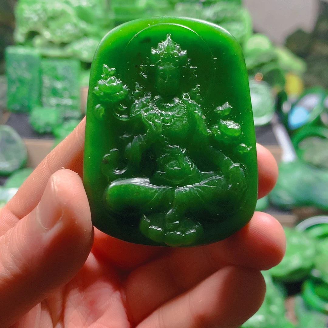 虹***虹和田玉（碧玉）未镶嵌珠宝奇石