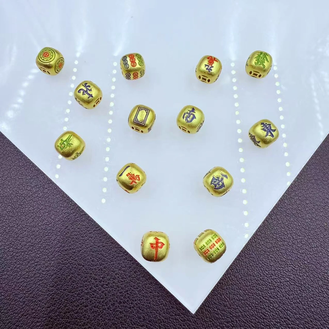 925银银制品 「戴琴珠宝」W112-银8mm左右刻字十三幺配饰多样发其一