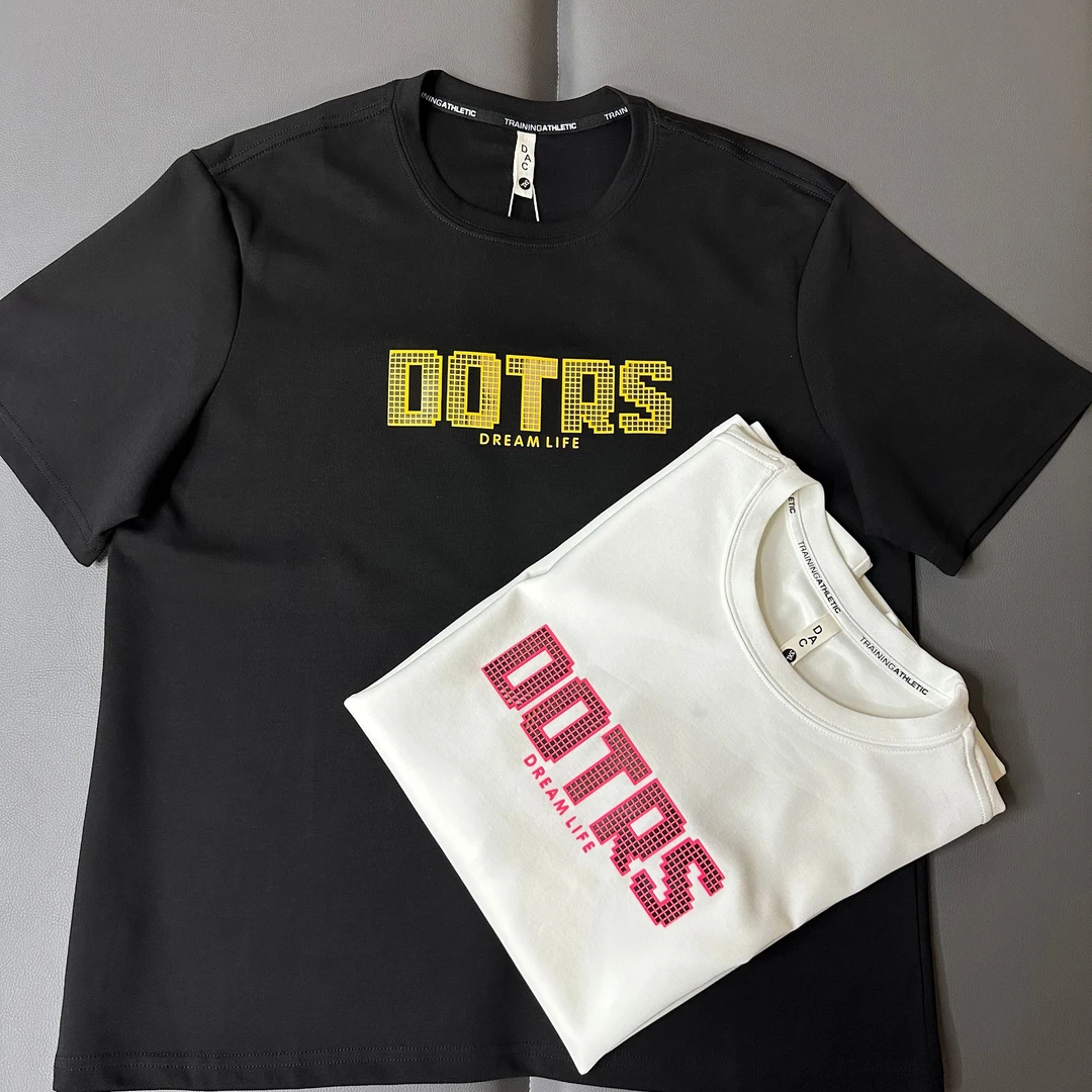 大码男装春夏新款上衣短袖T恤白色时尚休闲夏季印花圆领宽松潮流