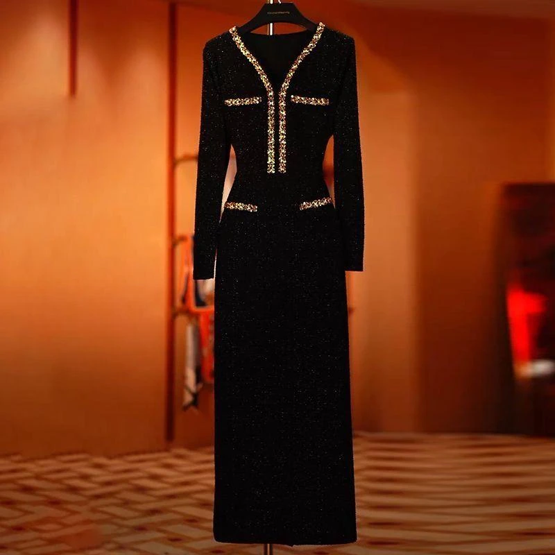 【品牌现货】玄琰小香风连衣裙女新款春季时尚气质显瘦轻奢高级