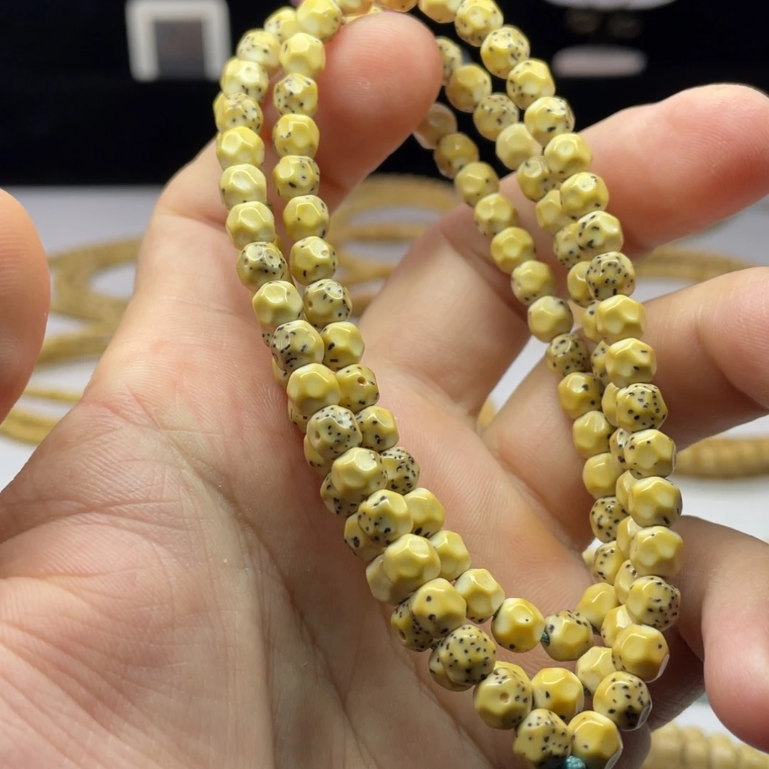 星月菩提手串65骨瓷白108无相手工