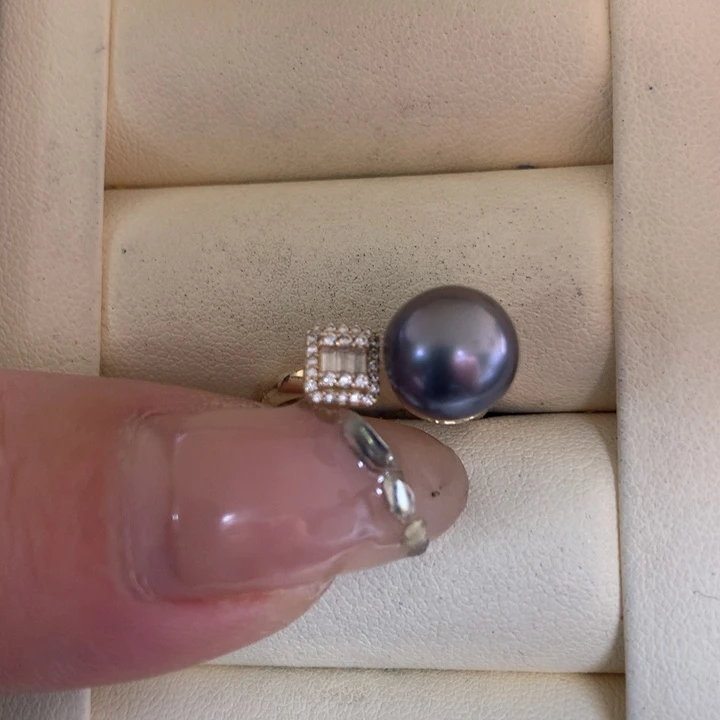 银S925镶嵌戒指海水珍珠