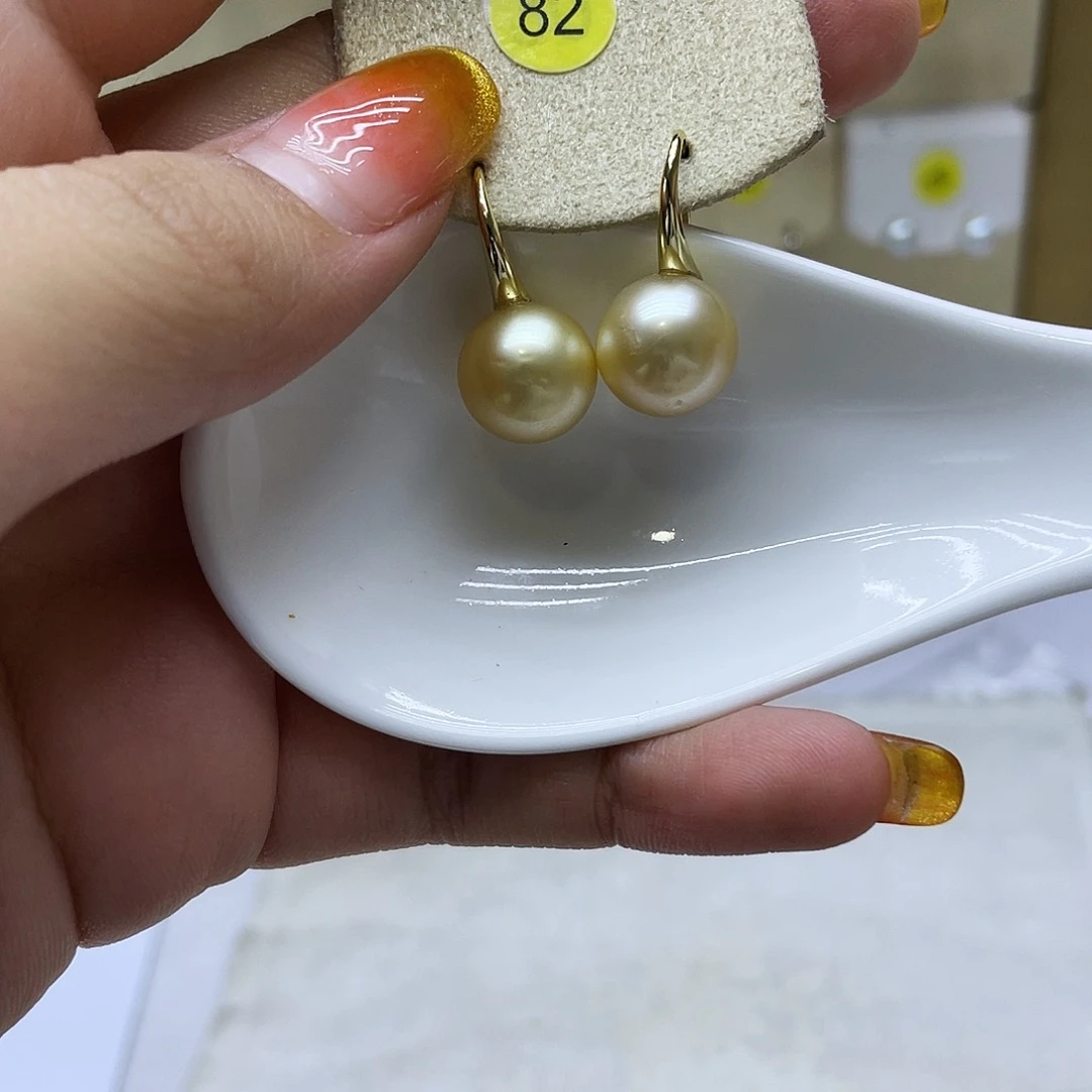 银S925镶嵌海水珍珠耳饰
