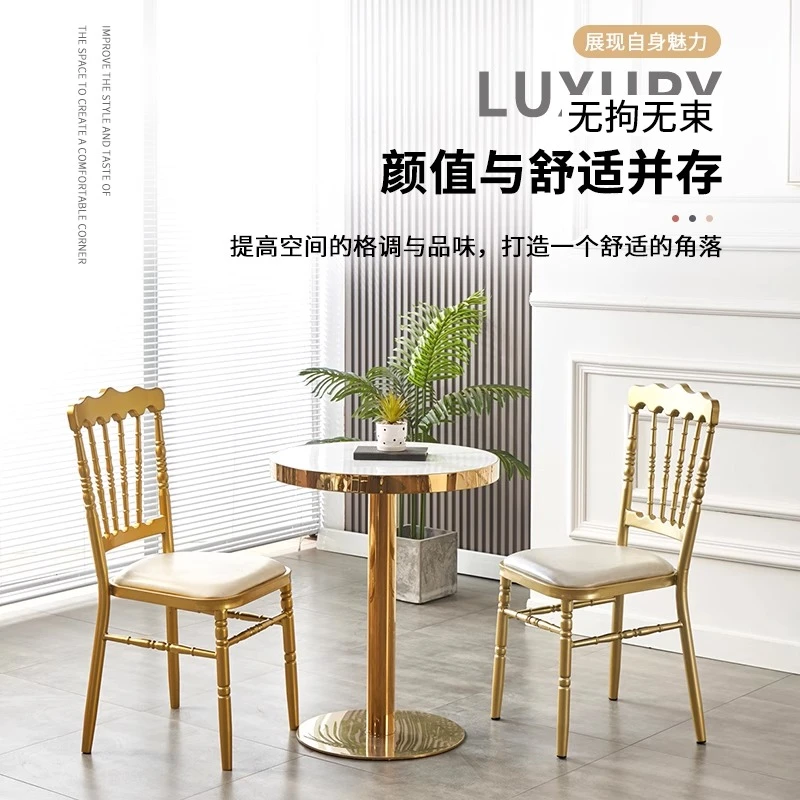 酒店宴会椅电镀椅婚礼堂椅餐厅大厅椅电镀元宝椅子竹节椅