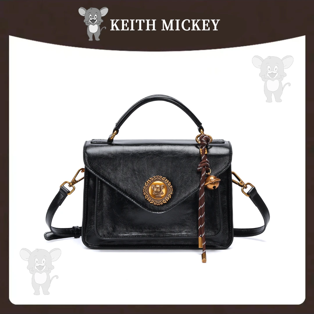 【2025】KeithMickey新潮时尚女士单肩/斜挎包8573黑色