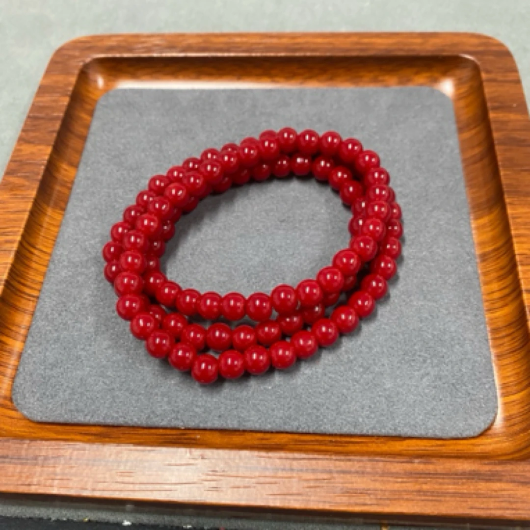 【全场清仓】6mm红色手串项链两用025
