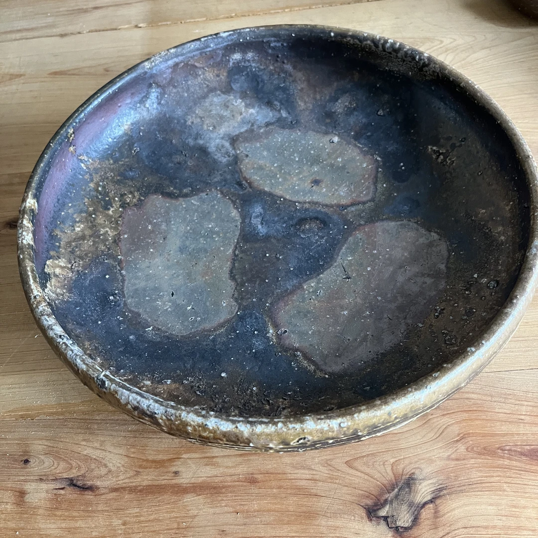备前烧铃木黄弌大钵壶承，福利大漏茶具陶瓷