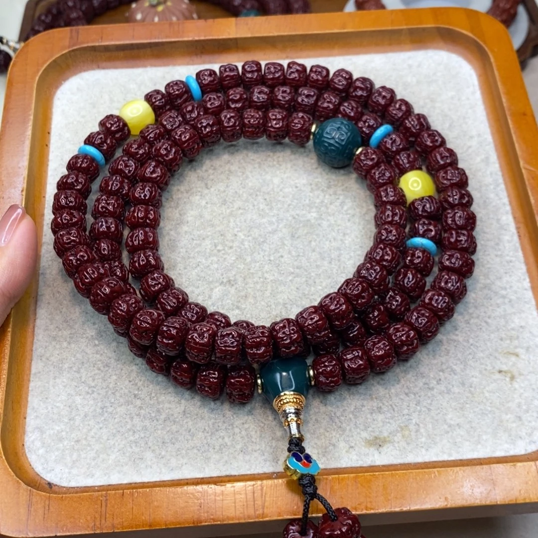 金刚菩提吊坠盘龙 108 10牛红