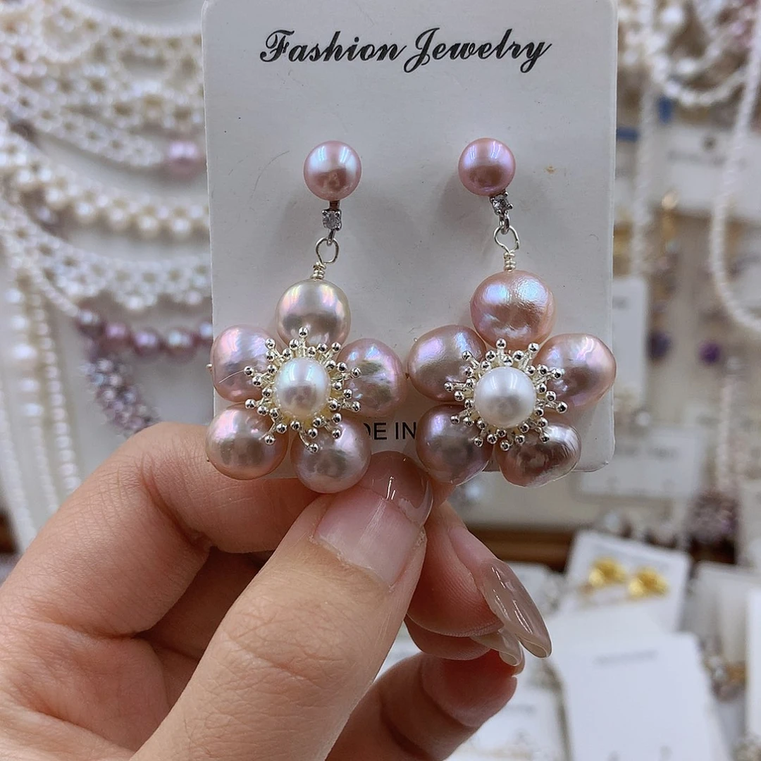 项链银S925镶嵌淡水珍珠