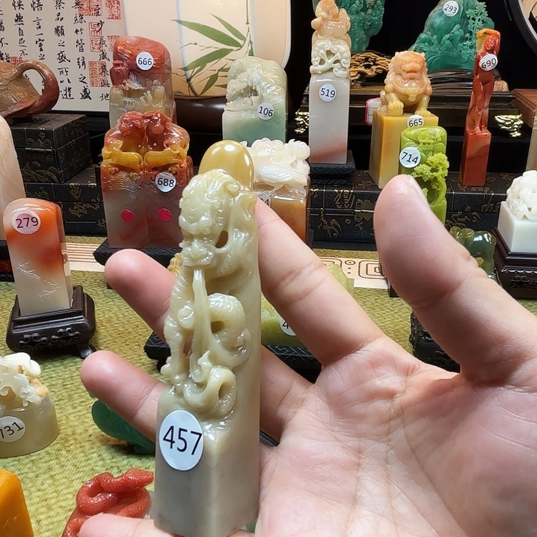 寿山石印石龙行龖龘8