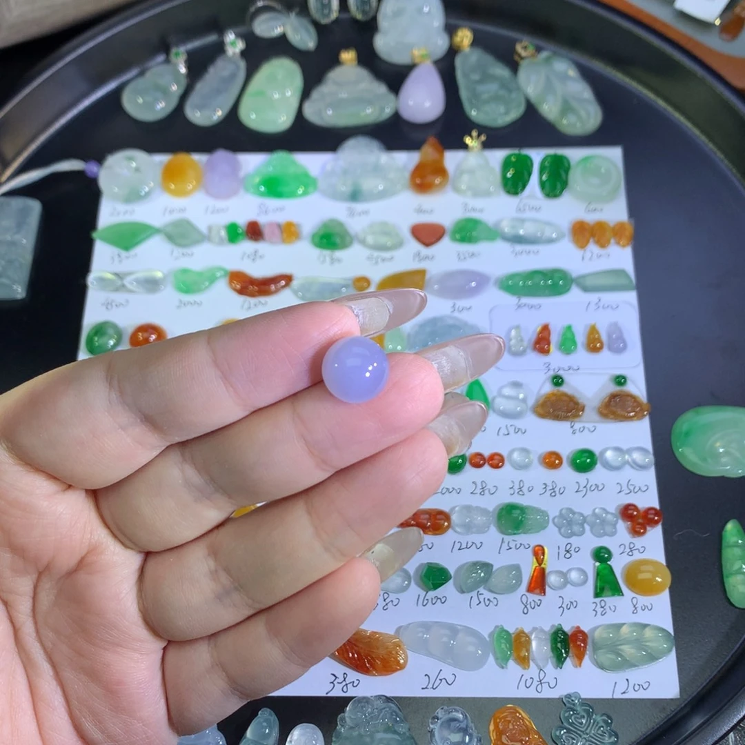 翡翠未镶嵌吊坠(不含链)紫蛋