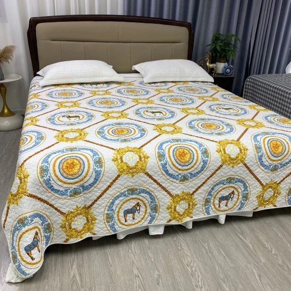 马德里双面纯棉全棉四季款床盖夹棉斜纹2.0*2.2多功能榻榻米双人M