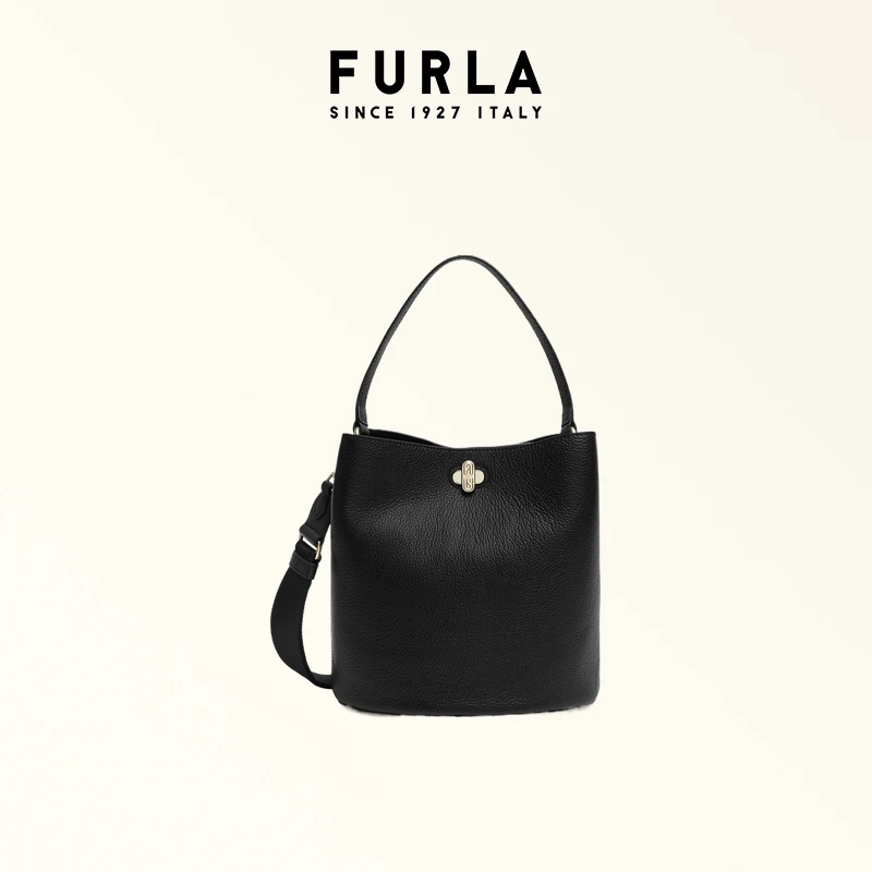 FURLA芙拉DANAE牛皮小号女士经典时髦高级感斜挎手提包水桶包