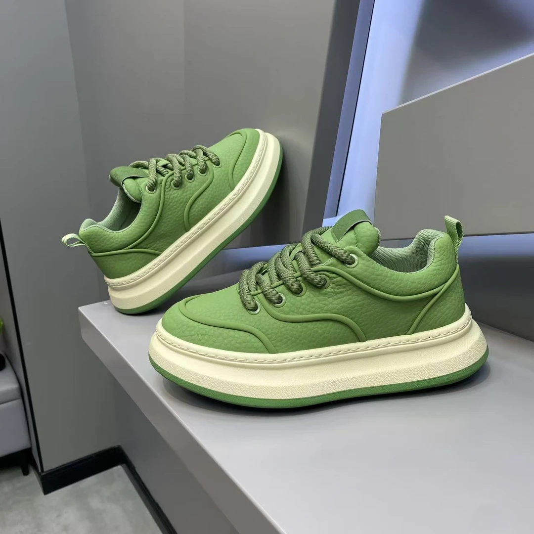 【皮鞋码】秋季新款皮面皮面厚底系带百搭舒适男士时尚休闲潮鞋款fl