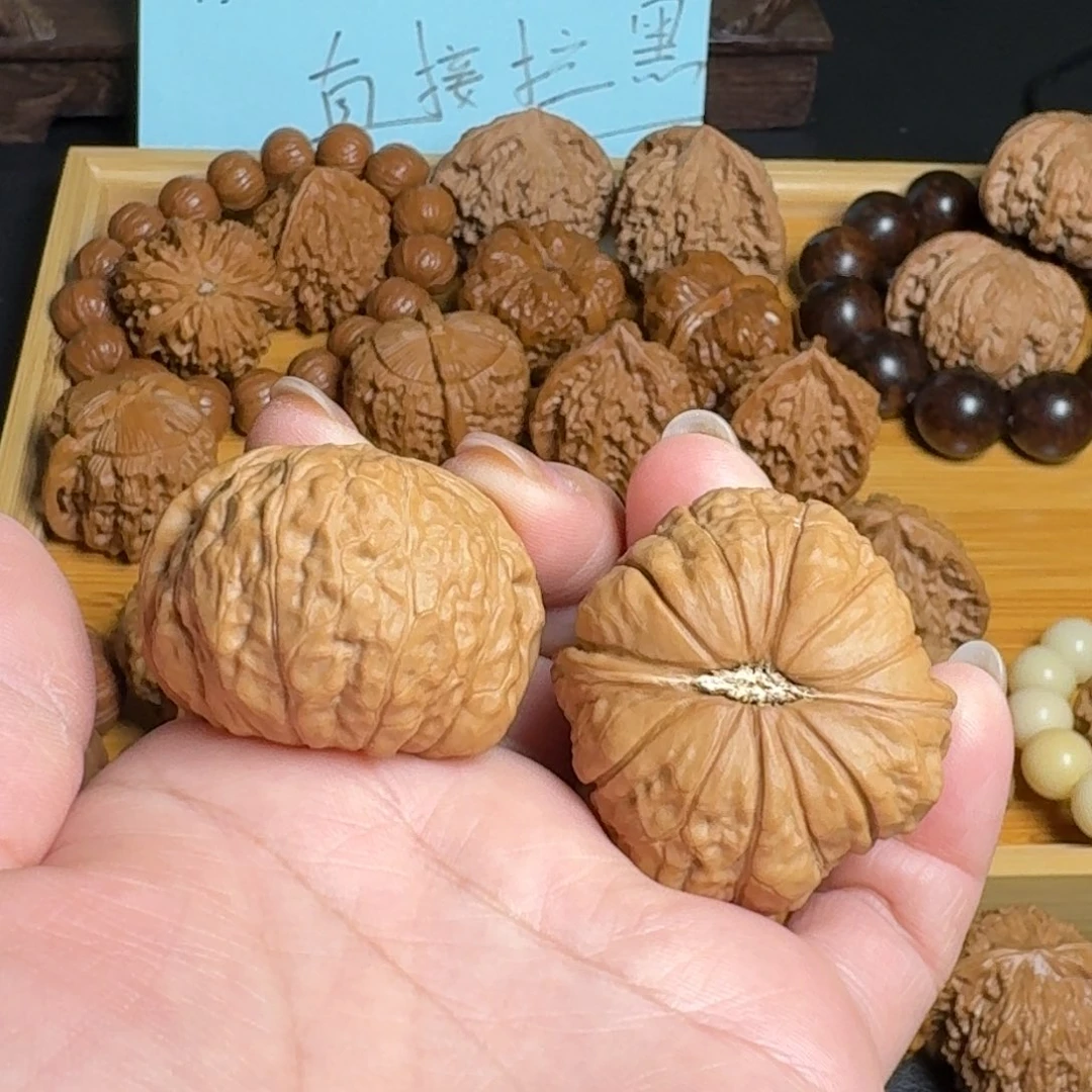 文玩核桃把件鷲**灄40南瓜墩文玩核桃