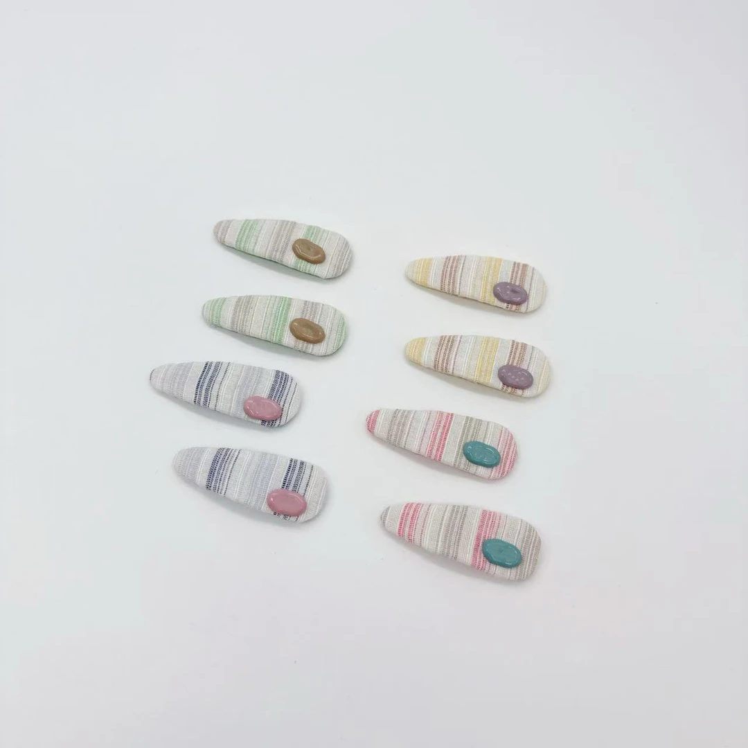 Mi33  马卡龙布面条纹BB夹 Y23058G3-4