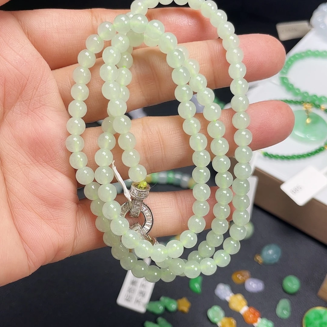 翡翠未镶嵌手链天然缅甸翡翠A货卡5.5