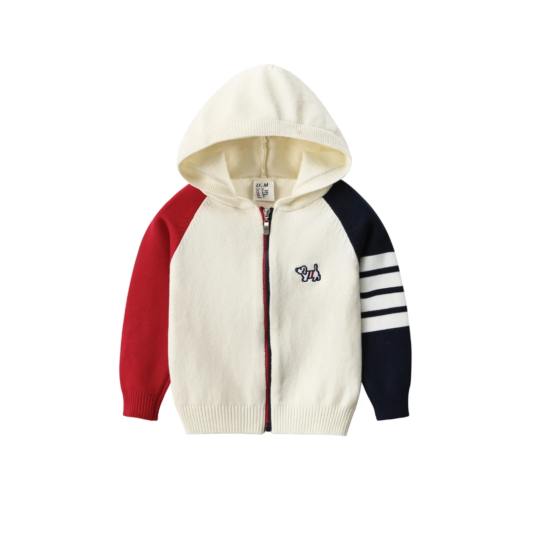 2025年新款休闲风卡通风秋冬针织毛衣撞色幼儿男童女童