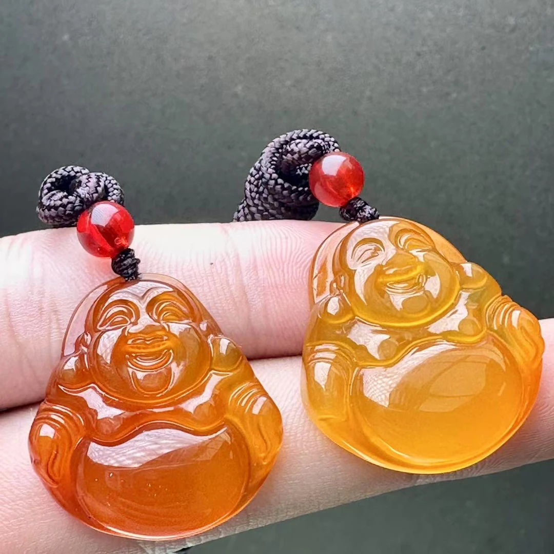 S7903【福嘟嘟】牛黄宝黄玛瑙佛公吊坠-送礼佳品-多样性只发一件