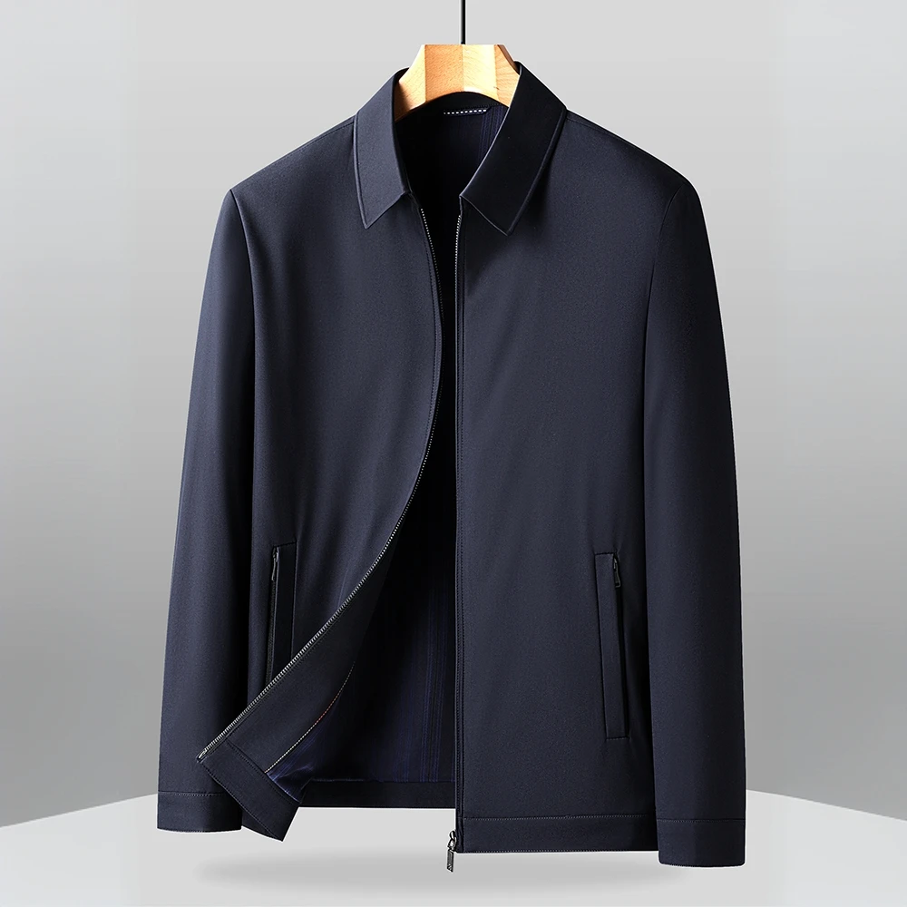 范希巴迪秋季新款男士翻领夹克商务休闲外套直筒百搭夹克衫男装