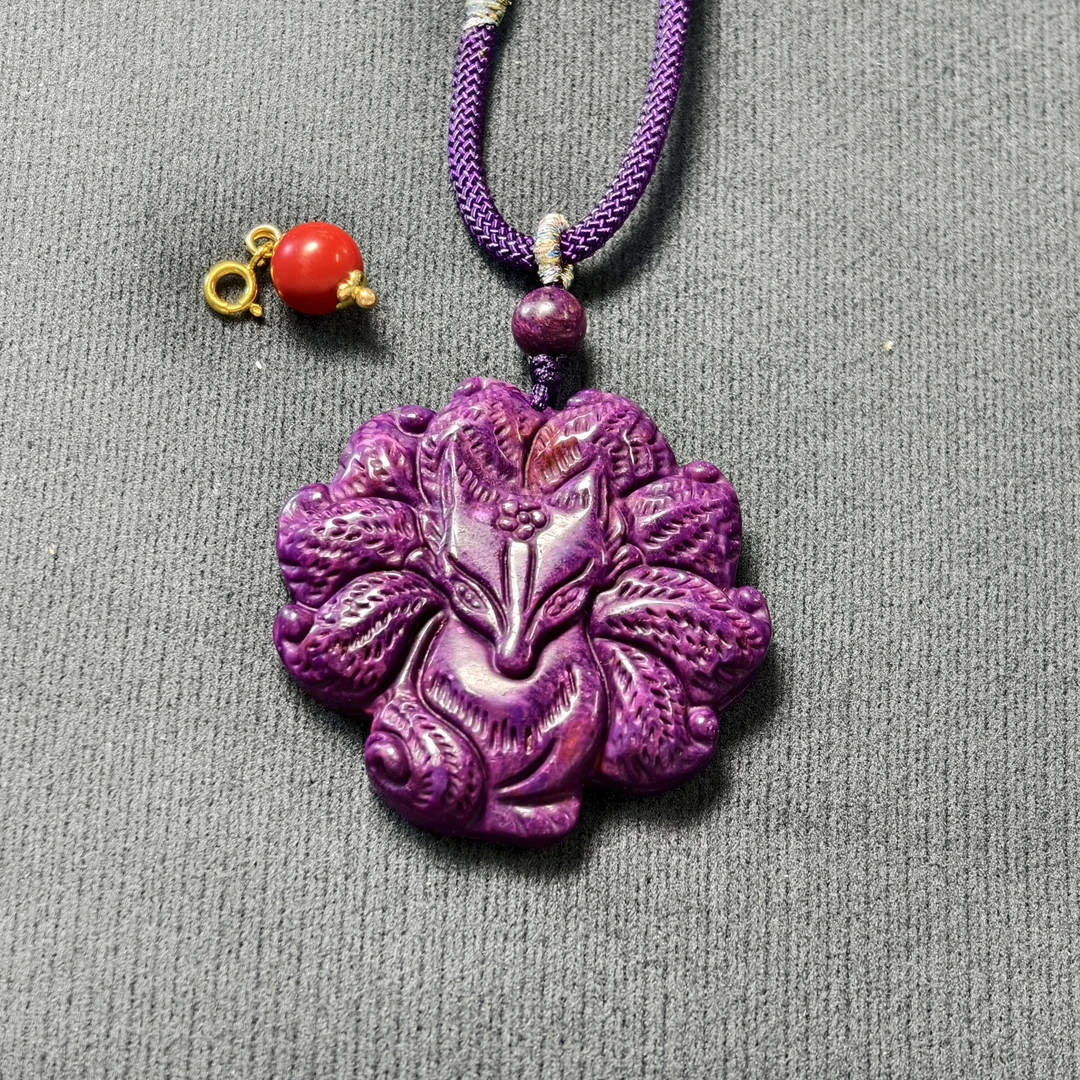 SJL紫雕刻吊坠24-224