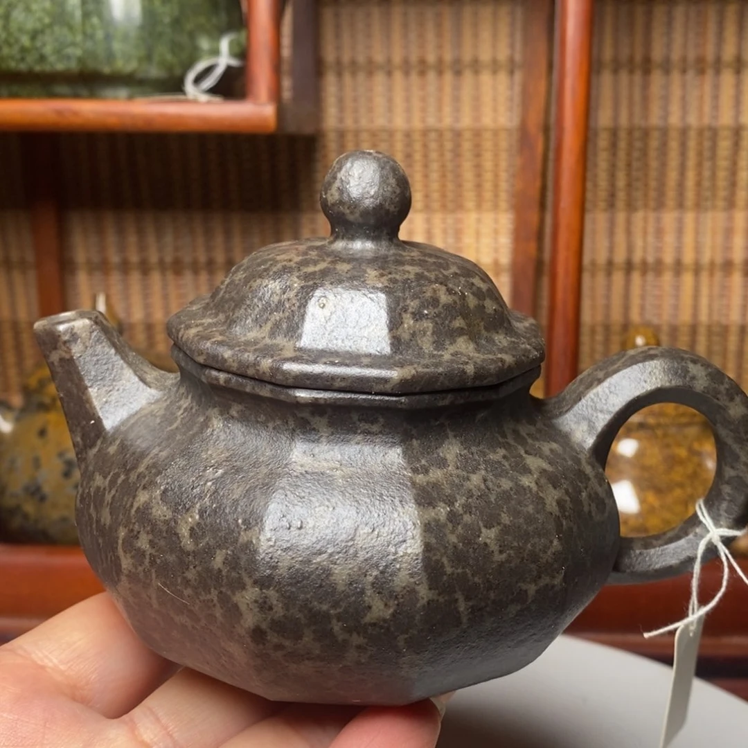 崧*冰碛岩豹纹十二方容天壶220cc