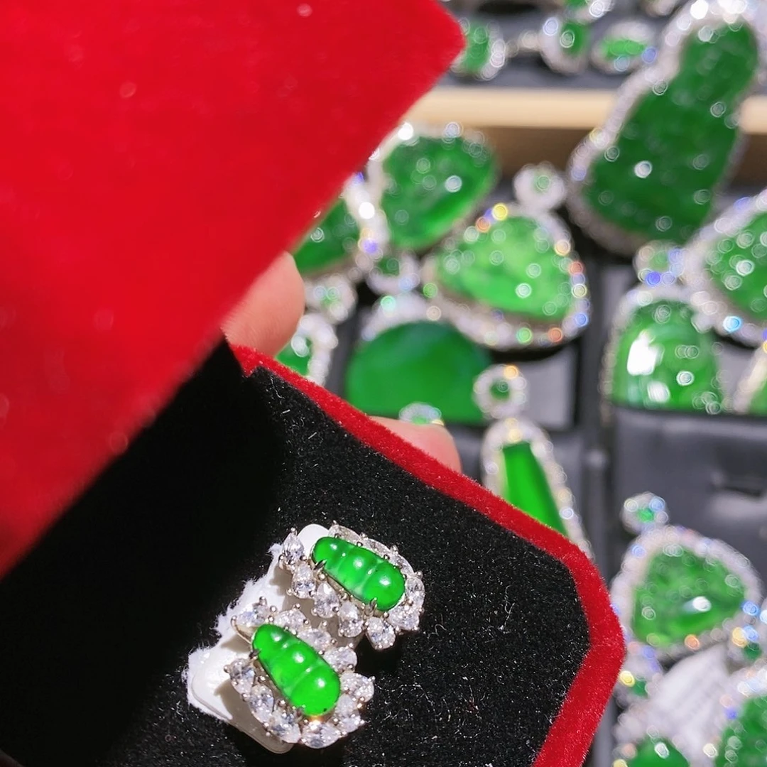 翡翠耳饰未镶嵌耳钉5