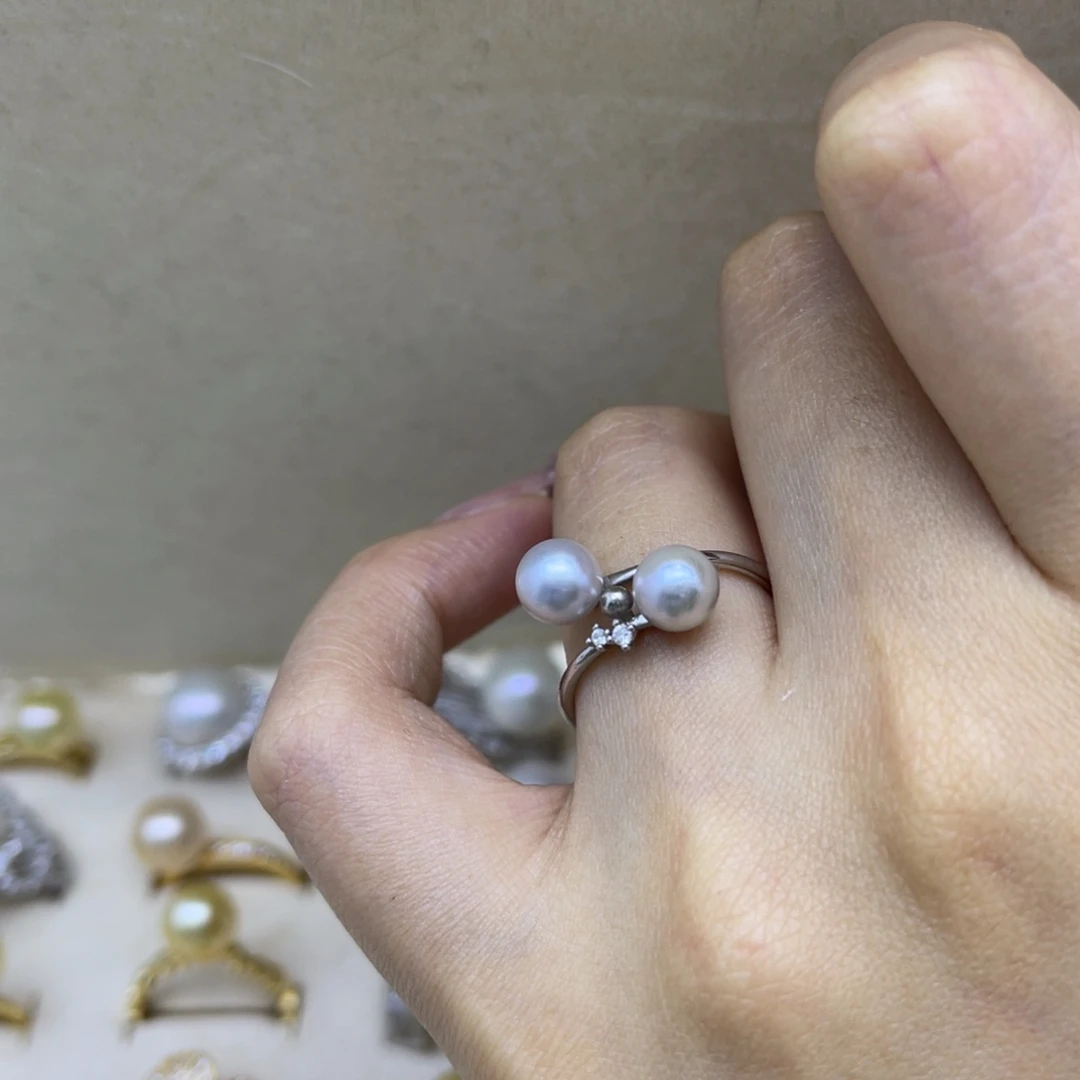 银S925镶嵌海水珍珠戒指