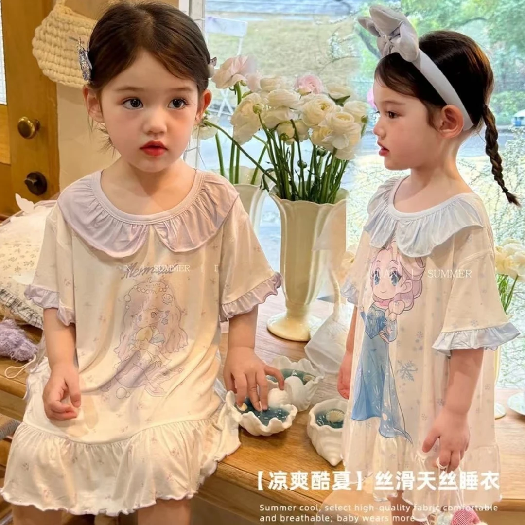 亲子款优可丝花边卡通儿童睡裙25T66