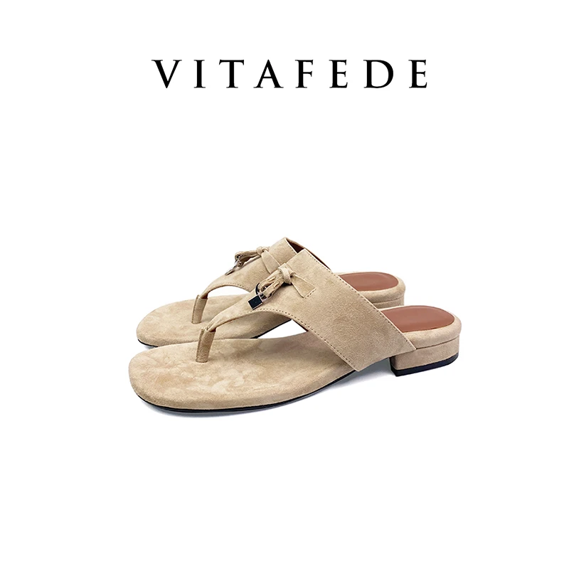 VITAFEDE春季新款时尚平底人字拖鞋女休闲度假夹脚趾外穿凉拖鞋