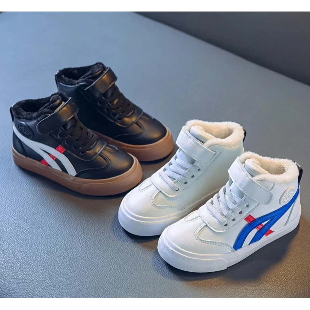 【小胖子专属】6032 高帮加绒棉鞋中大童宝宝跑步鞋2024新款