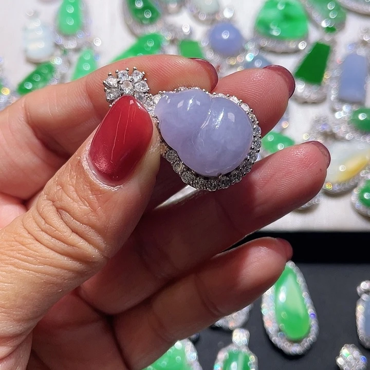 翡翠银S925镶嵌颈饰