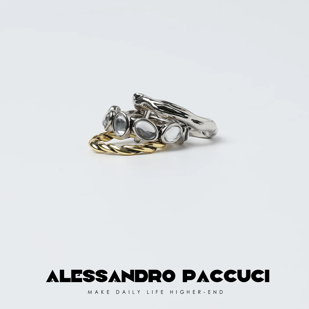 铜合金戒指 Ap洛哥25230X不规则复古麻花圈组合时尚百搭戒指