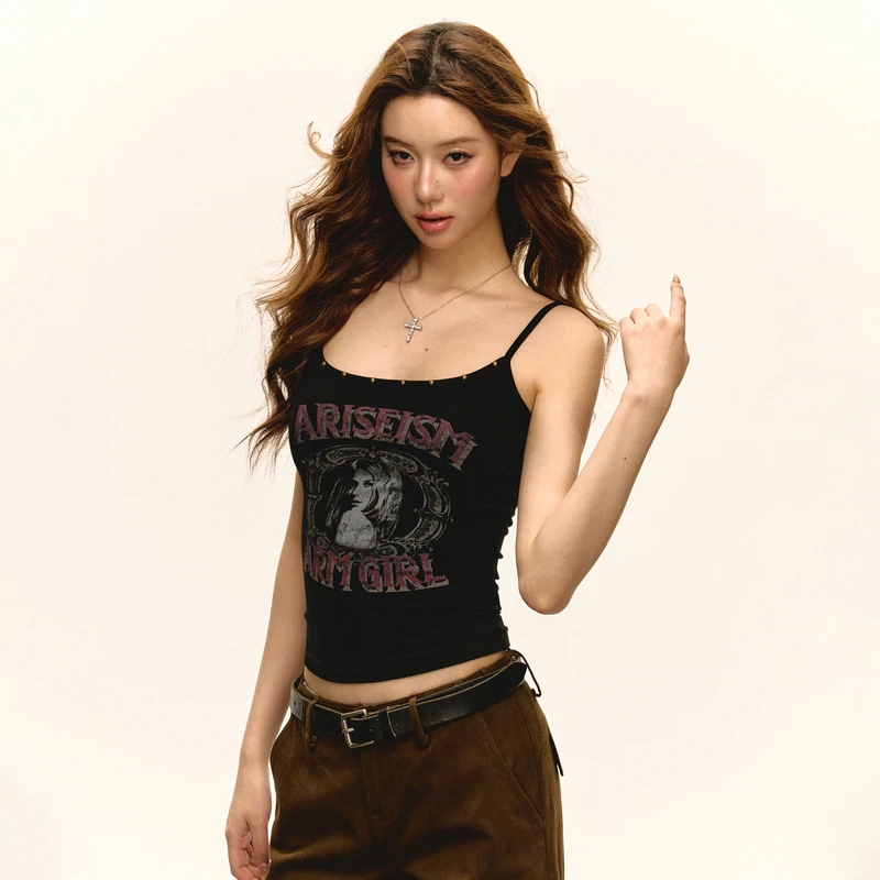 Ariseism 美式复古吊带背心女2025夏季新款修身内搭外穿上衣