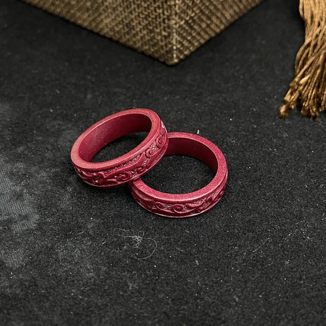 含辰砂工艺品【哈轩文化 公子严选】朱砂戒指（多样性发其一）18373