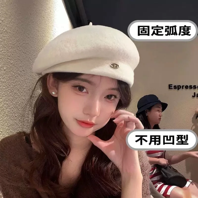 650直播间过款为准帽子时尚百搭韩版潮款高颜值网红毛呢气质复古
