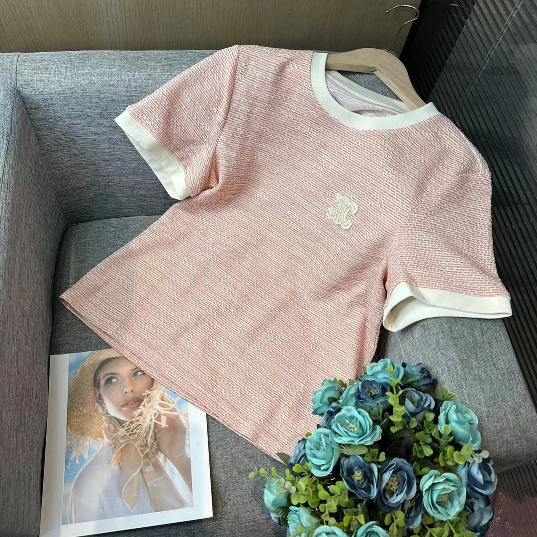 新款百搭轻奢短袖上衣女5606