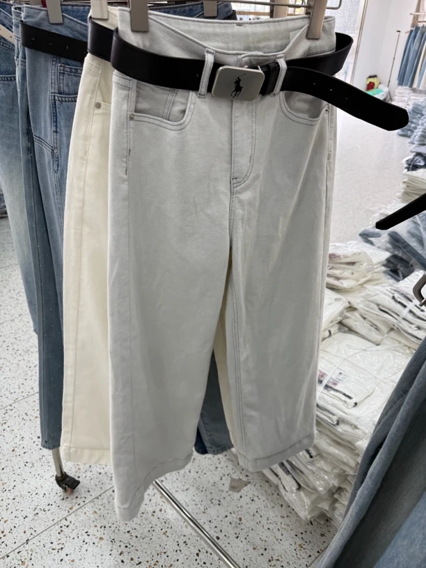 炸款～欧货高腰弹力显瘦牛仔直筒裤0288