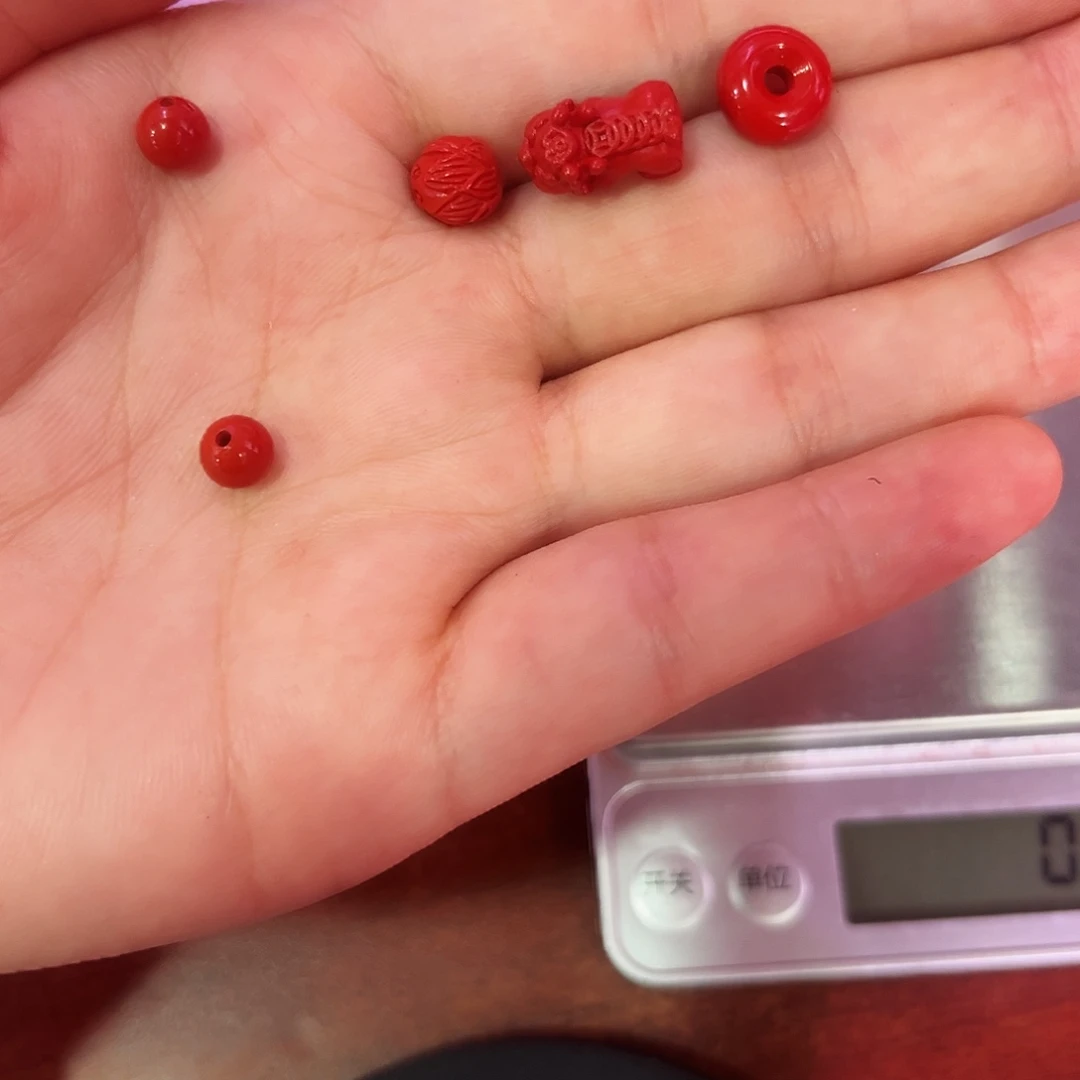 天然辰砂水飞红砂手绳红色