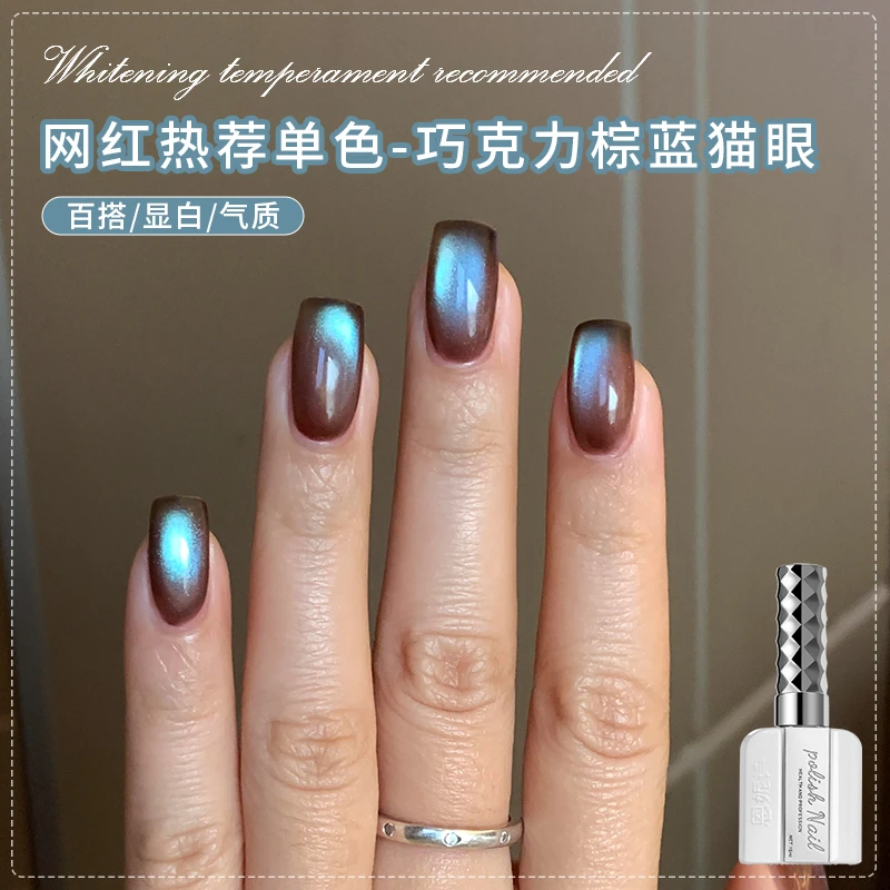 恩妮诗新款推荐气质巧克力棕蓝猫眼2025爆款春季显白百搭美甲油胶