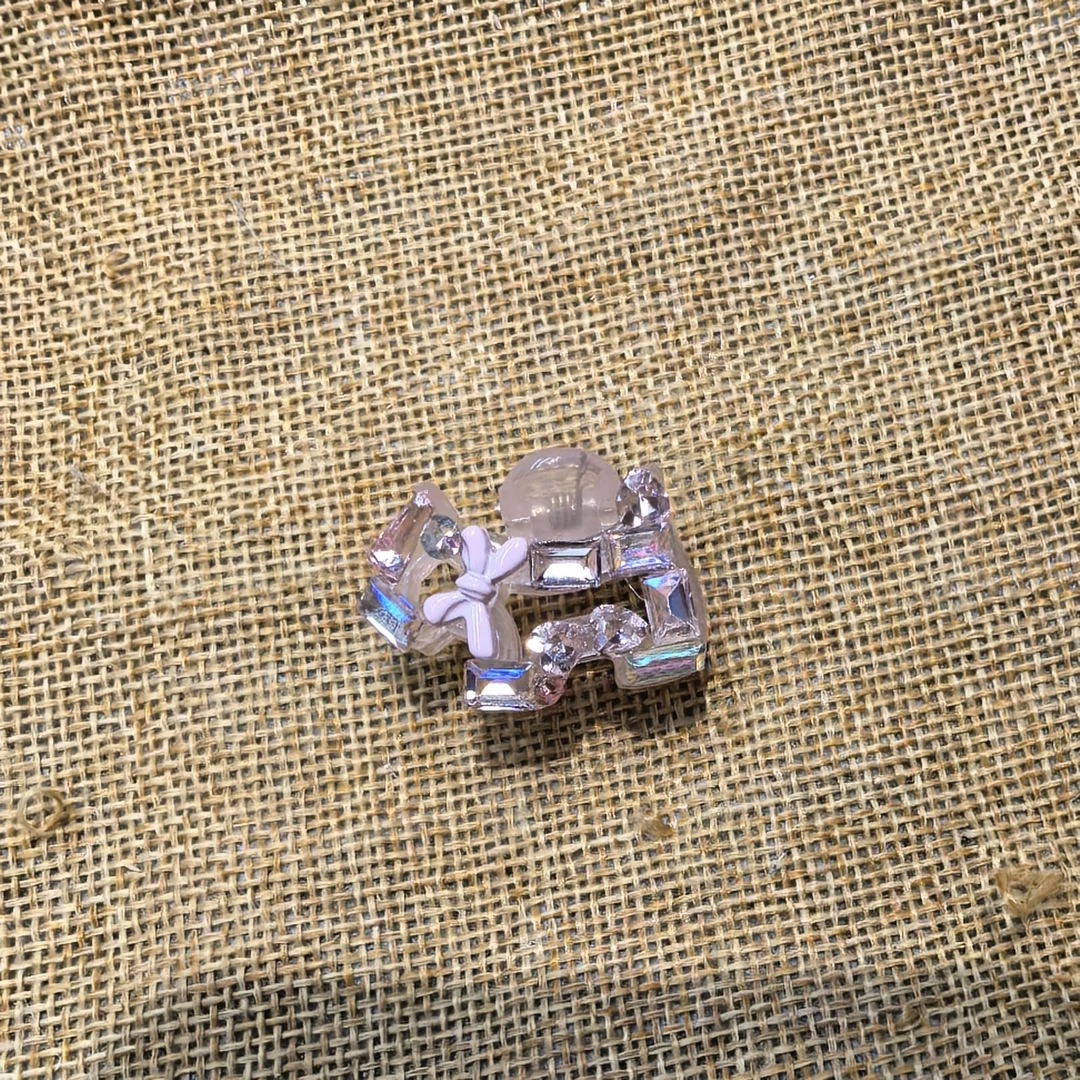 E001粉色狗狗蝴蝶结闪闪刘海小抓夹