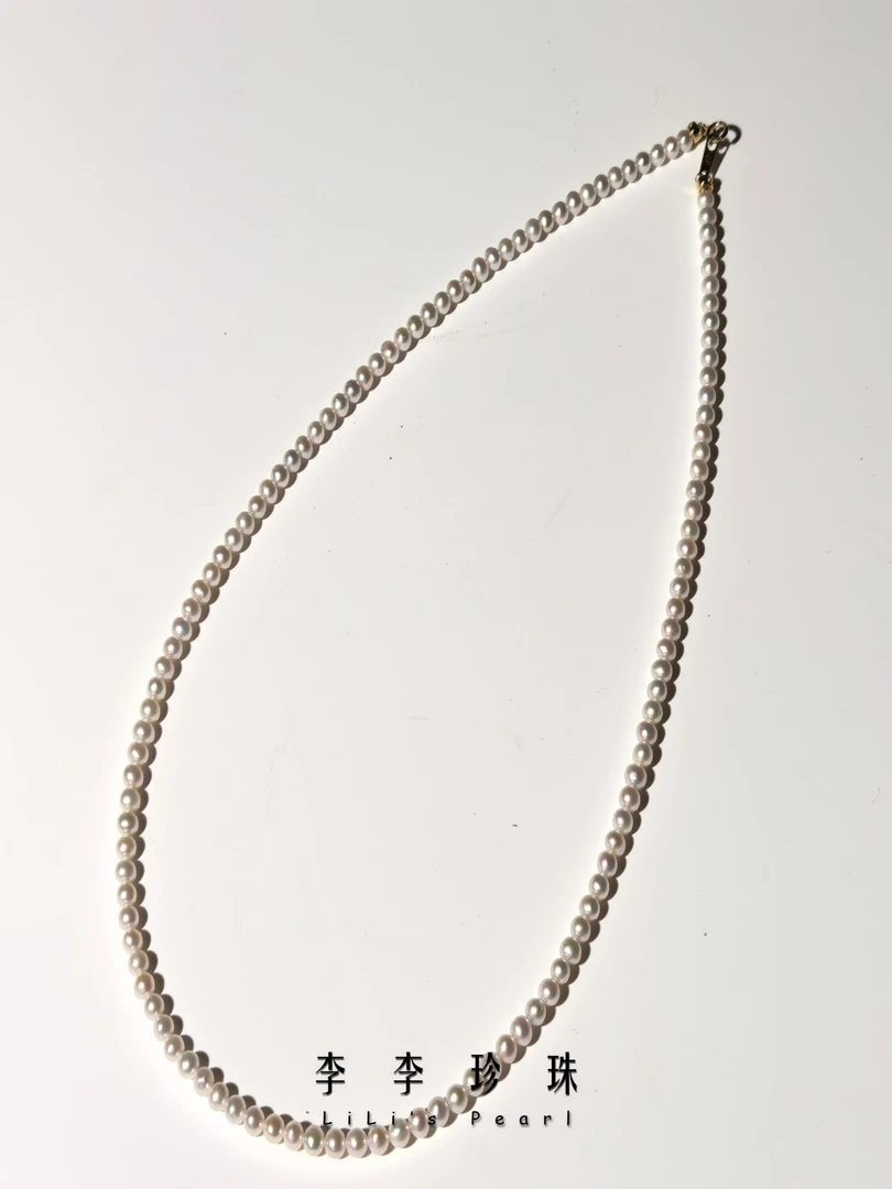 【李李珍珠】18K金极强光小米珠3-5mm