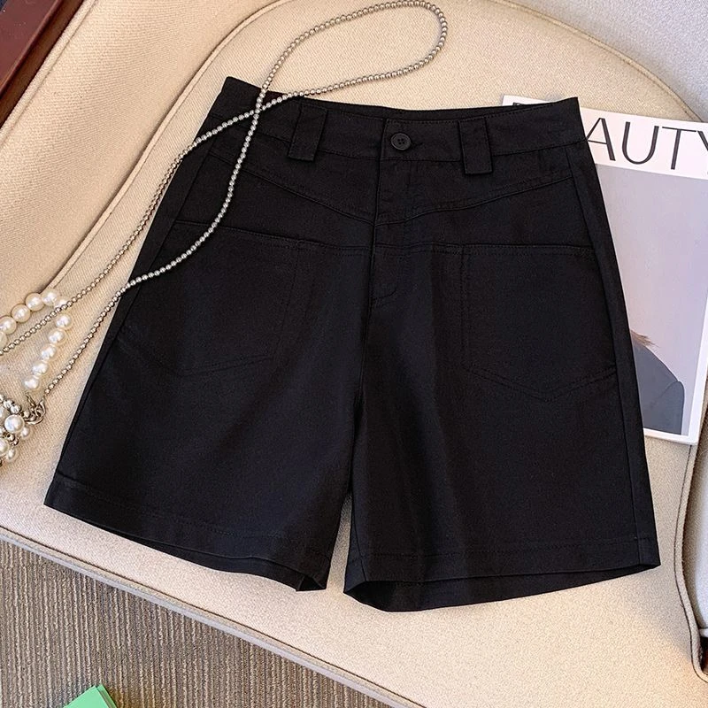 2025宽边牛仔工装短裤夏季薄款风韩版高腰宽松休闲阔腿5分短裤裤