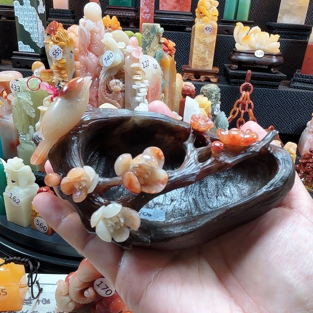 寿山石其他梅花喜鹊