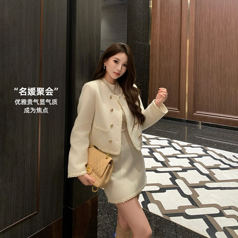 林关关【伦敦新梦】 高级感气质织带小香风外套