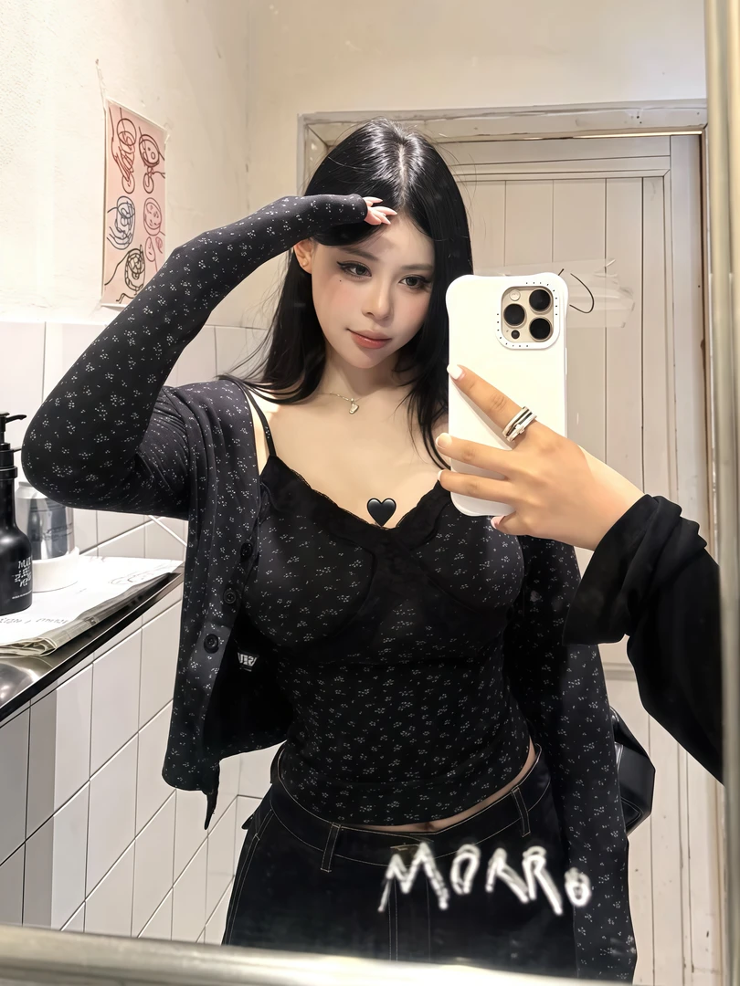 大码胖MM纯欲性感蕾丝拼接吊带背心女早秋新款绝美开衫上衣两件套